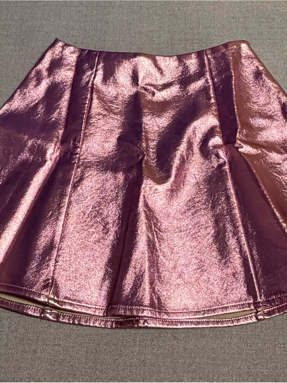 crown & ivy Metallic Rose Pink Skater Skirt